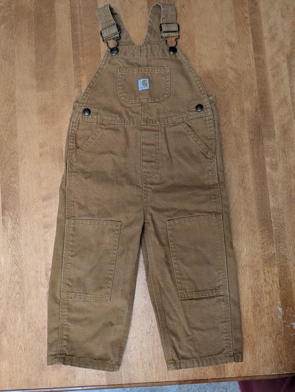 Carhartt 2T Kids Tan Duck Canvas Overalls with Tool Pockets